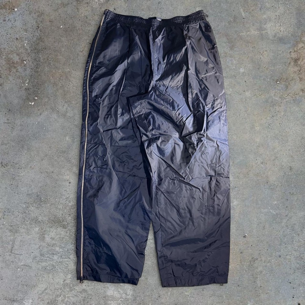 Ivy Crew Sport Navy Nylon Windbreaker Track Pants Lined Vintage Joggers XXL